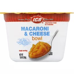 IGA Dinner Mix Mac & Cheese Microwave Bowl Singles Details
