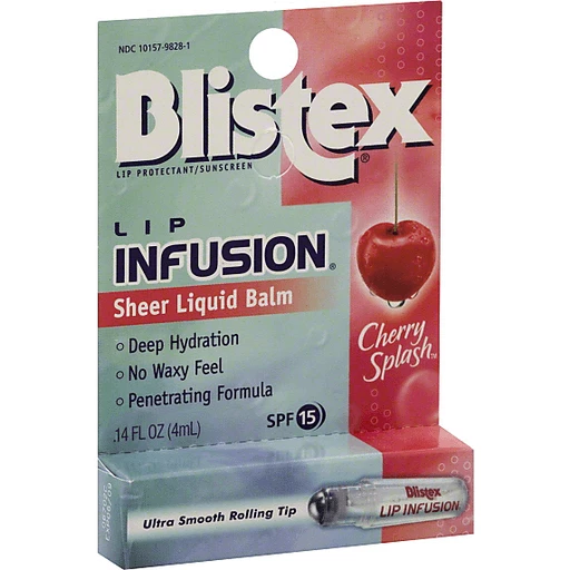 Blistex Lip Infusion Sheer Liquid Balm, Cherry Splash, SPF 15 