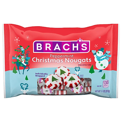 Brach's Christmas Nougats, Peppermint 11 Oz, Non Chocolate Candy