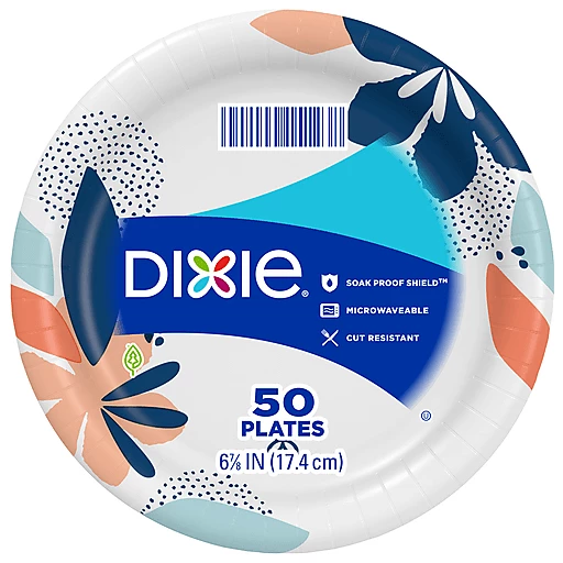 Dixie Plates, 6 7/8 Inch 50 Ea, Plates, Bowls & Cups
