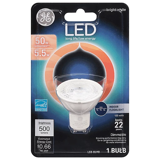 cada vez Rezumar Asimilar GE Light Bulb, Indoor Floodlight, LED GU10, Bright White, 5.5 Watts 1 ea |  Shop | Fishers Foods