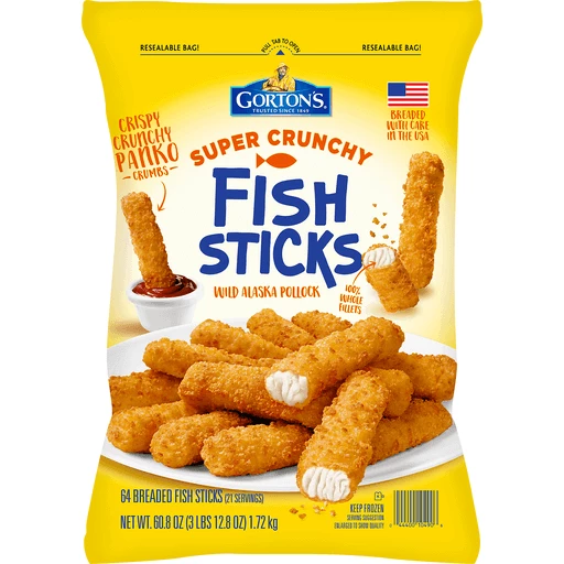 Gorton's® Super Crunchy Fish Sticks 64 ct Bag, Frozen Foods
