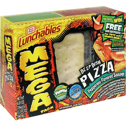 Lunchables Deep Dish Pizza, Pepperoni Flavored Sausage, Mega Pack 