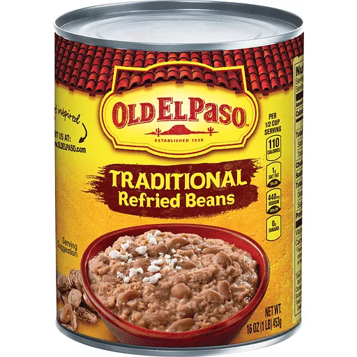 Old El Paso Traditional Refried Beans, 16 oz Can