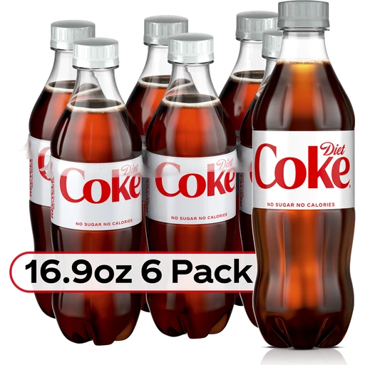 Diet Coke Bottles, 16.9 fl oz, 6 Pack | Soft Drinks | Festival