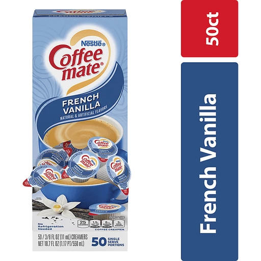 niemand kunstmest Uittrekken Coffee Mate French Vanilla Liquid Coffee Creamer Singles, Lactose-Free,  0.375 Fl Oz, 50 Ct | Creamers & Sweeteners | Cannata's