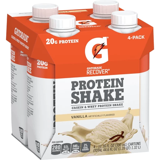 Gatorade Recover Casein & Whey Protein Shake Vanilla 11.16 Fl Oz 4