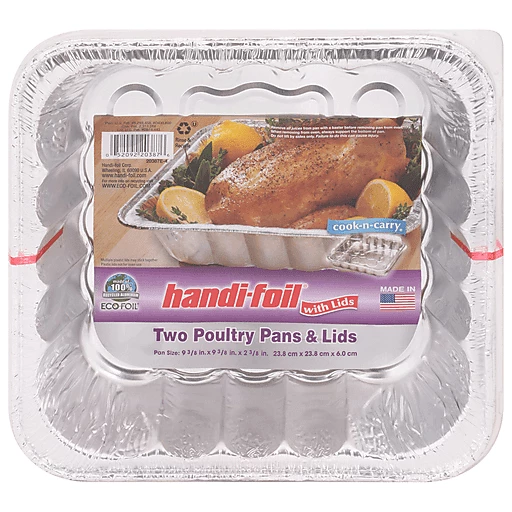 Handi Foil Poultry Pans & Lids 2 Ea, Disposable Bakeware