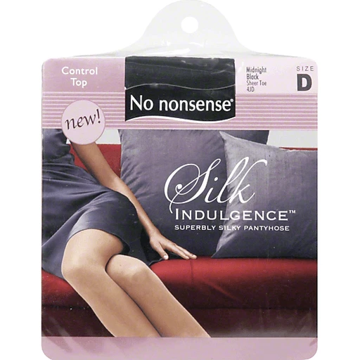 No Nonsense Silk Indulgence Pantyhose, Size D, Midnight Black