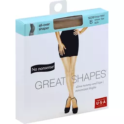 No nonsense Pantyhose, Body-Shaping, All-Over Shaper, Sheer Toe, Size C,  Beige Mist « Discount Drug Mart