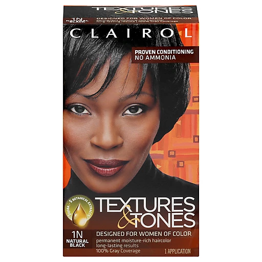 Clairol Textures & Tones Natural Black 1N Permanent Hair Color 1 ea | Hair  Dye & Preparations | The MarketPlace