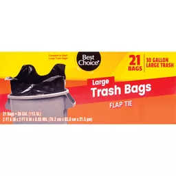 Best Choice Bst Ch Flap Tie Trash Bags 30 Gal, Trash Bags