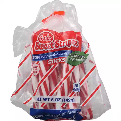Bobs Sweet Stripes Soft Peppermint Candy Sticks 5 Oz Bag Mints Fairplay Foods