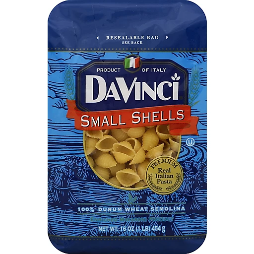 DaVinci Small Shells Premium Real Italian Pasta, Tubes & Shells