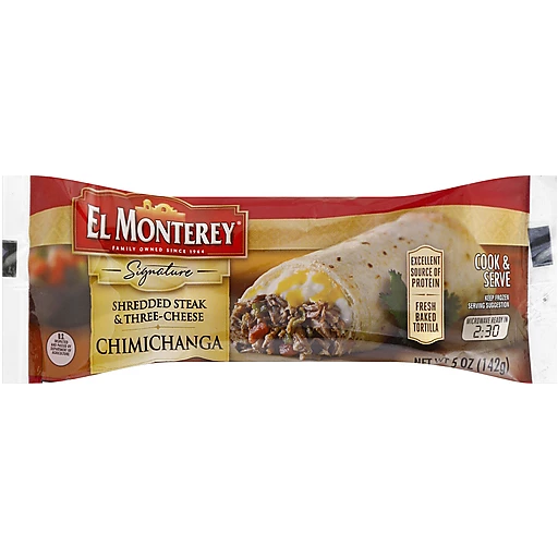 El Monterey Signature Chimichangas, Shredded Steak & Three-Cheese, Heat N  Eat