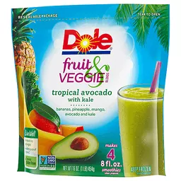 Dole Frozen Fruit And Veggie Blends Smoothie Tropical Avocado With Kale, 16 Ounce Bag | Frozen | Fare