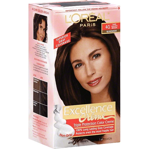 L'Oreal Paris Excellence Créme Permanent Triple Protection Hair Color, 4G  Dark Golden Brown, 1 kit | Hair & Body Care | Real Value IGA