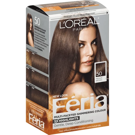 L'Oreal Paris Feria Multi-Faceted Shimmering Permanent Hair Color, 50  Havana Brown (Medium Brown), 1 kit | Hair Coloring | Price Cutter
