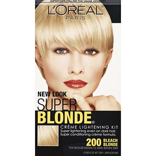 L'Oreal Paris Super Blonde Créme Lightening, 200 Medium Brown to Dark  Brown, 1 pce | Hair Care-Hair Color | Festival Foods Shopping