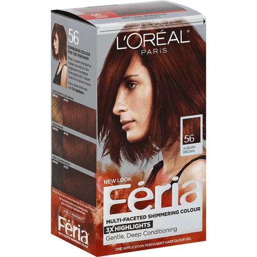 L'Oreal Paris Feria Multi-Faceted Shimmering Permanent Hair Color, 56  Brilliant Bordeaux (Auburn Brown), 1 kit | Hair Coloring | Edwards Food  Giant