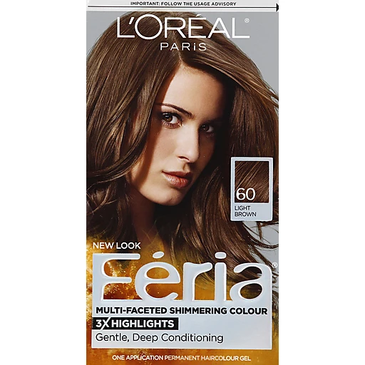 L'Oreal Paris Feria Multi-Faceted Shimmering Permanent Hair Color, 60  Crystal Brown (Light Brown), 1 kit | Hair Coloring | Festival Foods Shopping