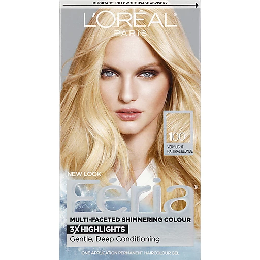 L'Oreal Paris Feria Multi-Faceted Shimmering Permanent Hair Color, 100 Pure  Diamond (Very Light Natural Blonde), 1 kit | Hair Coloring | Edwards Food  Giant