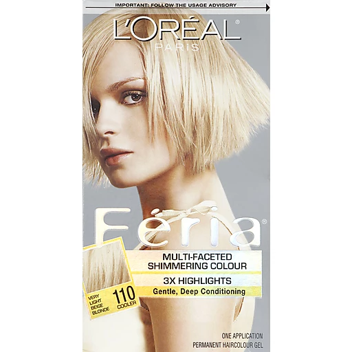 Feria Feria Permanent Haircolour Gel, 3X Highlights, Very Light Beige Blonde,  Cooler 110 | Shop | Clements'