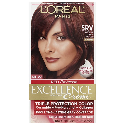L'Oreal® Paris Excellence® Creme Triple Protection 5RV Medium Red Violet  Warmer Hair Color Kit Box | Hair Coloring | Festival Foods Shopping