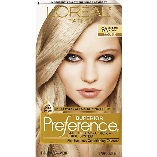 L'Oreal Paris Superior Preference Fade-Defying Shine Permanent Hair Color,  9A Light Ash Blonde, 1 kit | Hair Coloring | Price Cutter
