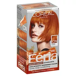 L'Oreal Paris Feria Multi-Faceted Shimmering Permanent Hair Color, C74  Copper Crave (Intense Copper), 1 kit | Buehler's