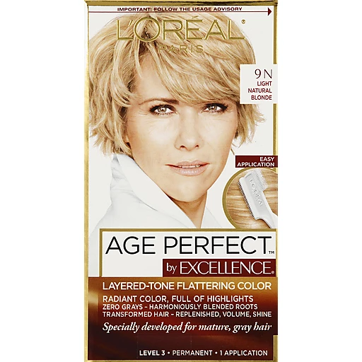L'Oreal Paris Age Perfect Permanent Hair Color, 9N Light Natural Blonde, 1  kit | Hair Coloring | Festival Foods Shopping
