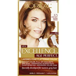 L'Oreal Paris Age Perfect Permanent Hair Color, 6N Light Soft Golden Brown,  1 kit | Hair Coloring | Festival Foods Shopping
