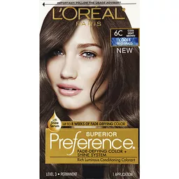L'Oreal Paris Superior Preference Fade-Defying Shine Permanent Hair Color,  6C Cool Light Brown, 1 kit | Pantry | Festival Foods Shopping