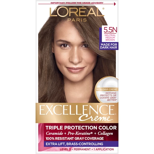 L'Oreal Paris Excellence Crme Permanent Triple Protection Hair Color,  Medium  Neutral Brown | Shop | The Markets