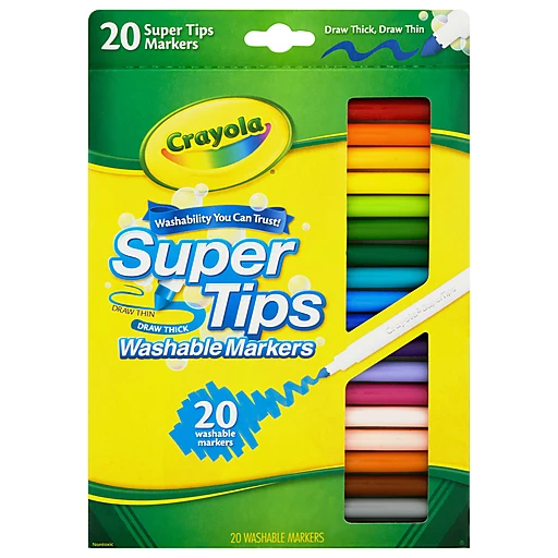 Crayola Super Tips Nontoxic Washable Markers 20 Ea