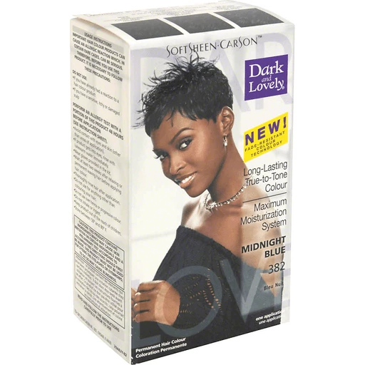 Dark and Lovely Dark and Lovely Long-Lasting True-to-Tone Colour,  Permanent, Midnight Blue 382 | Shop | Food Country USA