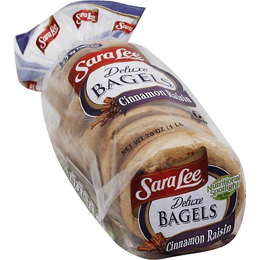 Sara Lee Bagels, Deluxe, Cinnamon Raisin, Pre-Sliced | Bagels & Muffins |  Community Markets