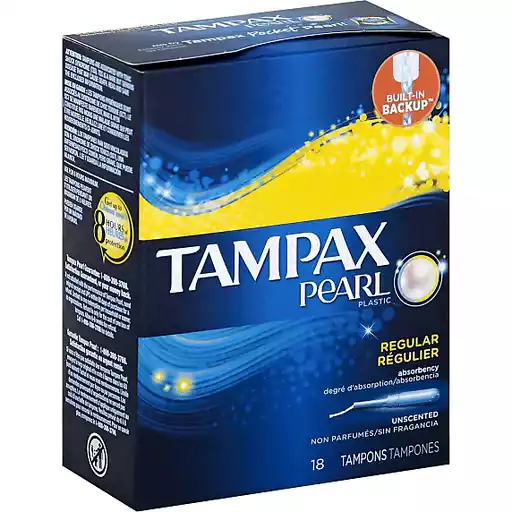 Tampax Pearl Tampons Regular Absorbency Unscented Feminine