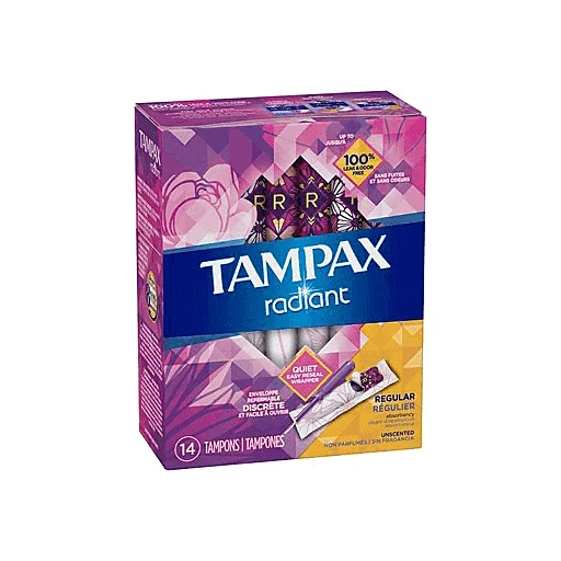 Tampax Radiant Tampons With BPA-Free Plastic Applicator And, 53% OFF