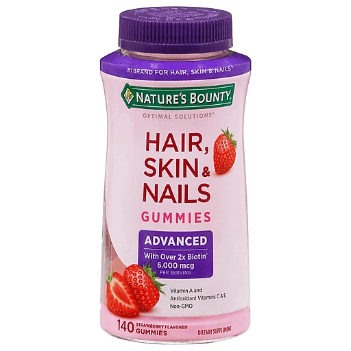 Nature's Bounty Optimal Solutions Strawberry Flavored Hair, Skin & Nails  Gummies 140 ea | Health & Personal Care | King Food Saver