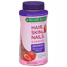 Nature's Bounty Hair, Skin & Nails, Strawberry Flavored, Gummies 140 ea |  Shop | Fishers Foods
