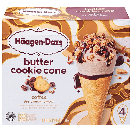 Haagen-Dazs Ice Cream, Coffee, Butter Cookie Cone 14.8 fl oz | Shop |  Baesler's Market