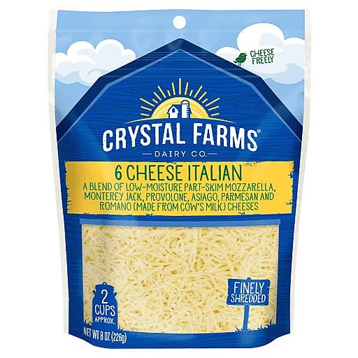 Latterlig plus dollar Crystal Farms Shredded Italian 6 Cheese Blend | Natural Shredded Cheese |  Festival Foods Shopping