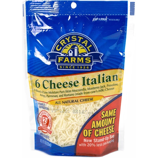 Polering Derfor oversøisk Crystal Farms Shredded Italian 6 Cheese Blend | Blends | Needler's Fresh  Market