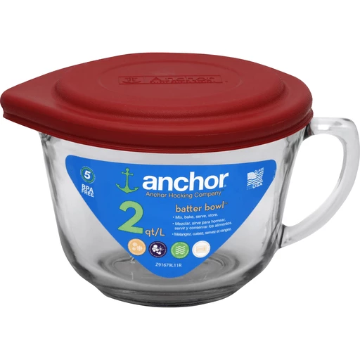 Anchor Batter Bowl, with Lid, 2 Qt, Shop