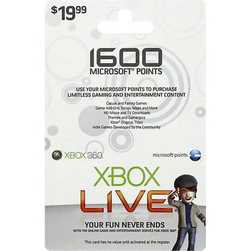 Stralend Besmettelijke ziekte Door Xbox Live Microsoft Points, $19.99 | Shop | Green Way Markets
