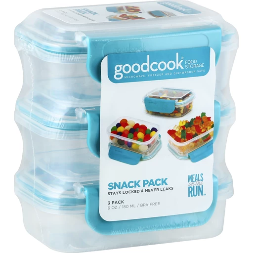 Goodcook Food Storage, Snack Pack, 3 Pack, Food Storage Containers