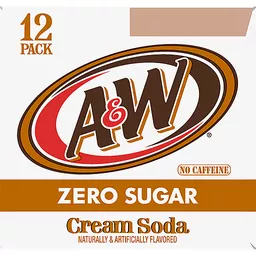 A&W 12 Pack Zero Sugar Cream Soda 12-12 fl oz Can