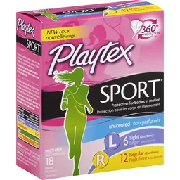 Playtex Sport Multi-Pack Light/Regular Unscented Plastic Tampons