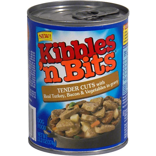 Kibbles 'n Bits Dog Food Tender Cuts with Real Turkey, Bacon & Vegetables  in Gravy